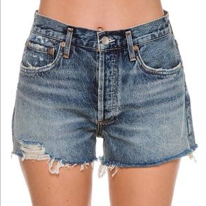 AGOLDE Parker distressed cut off denim shorts